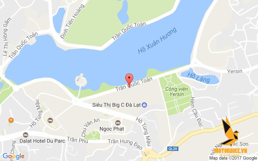 Bản đồ vị trí của hồ Xuân Hương.