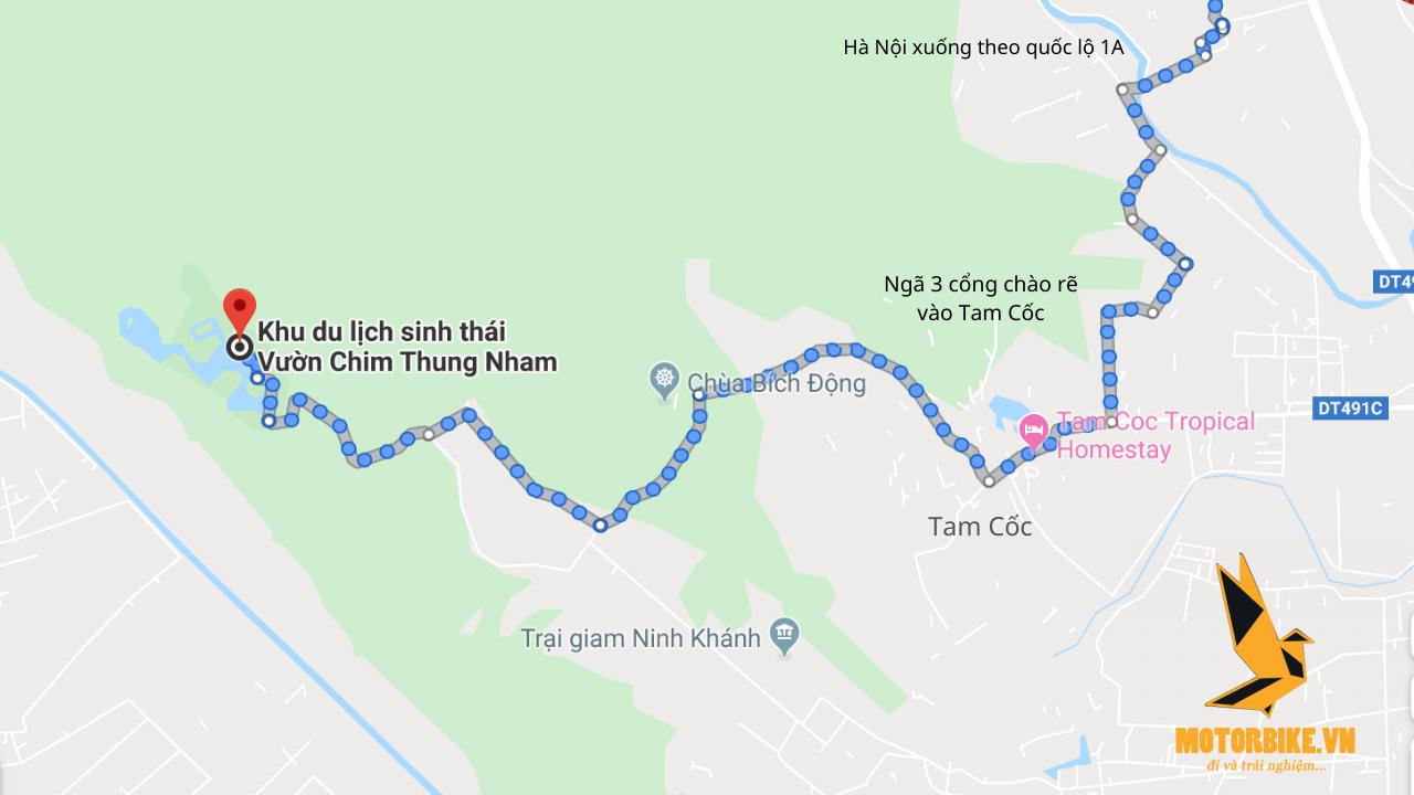 Hướng dẫn di chuyển đến Thung Nham Ninh Bình?